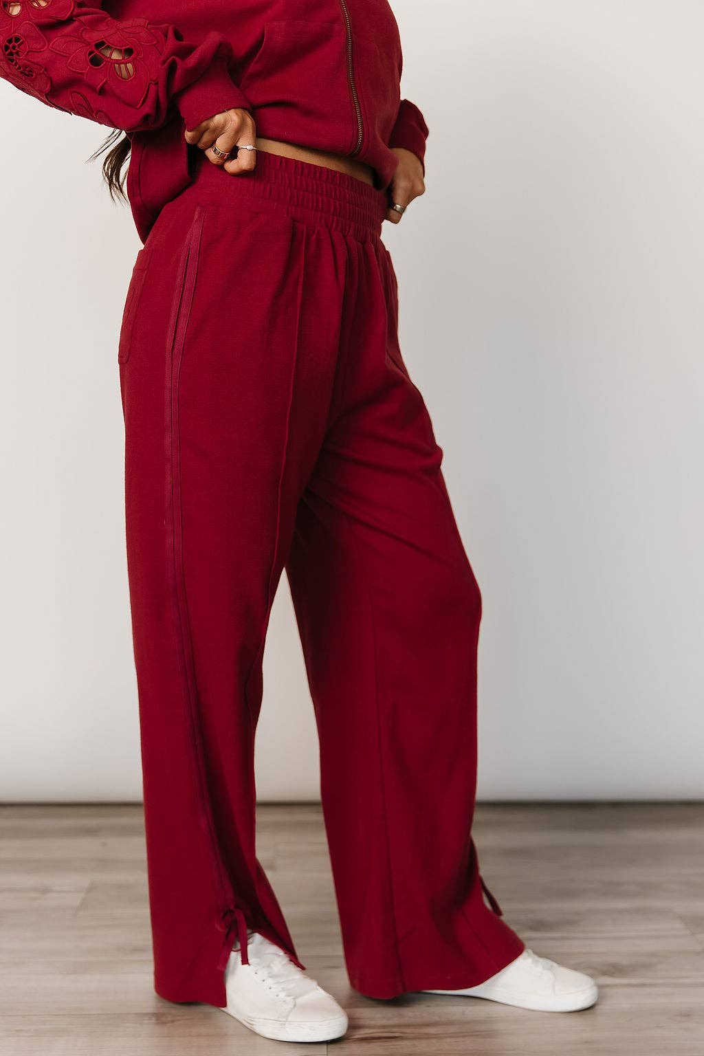 Ampersand Avenue Wide Leg Bow Comfs - Love Story Crimson