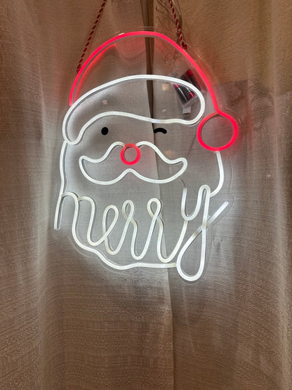 Mud Pie Neon Santa Door Hanger