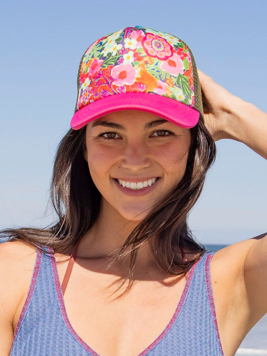 Painted Garden Pink Trucker Hat