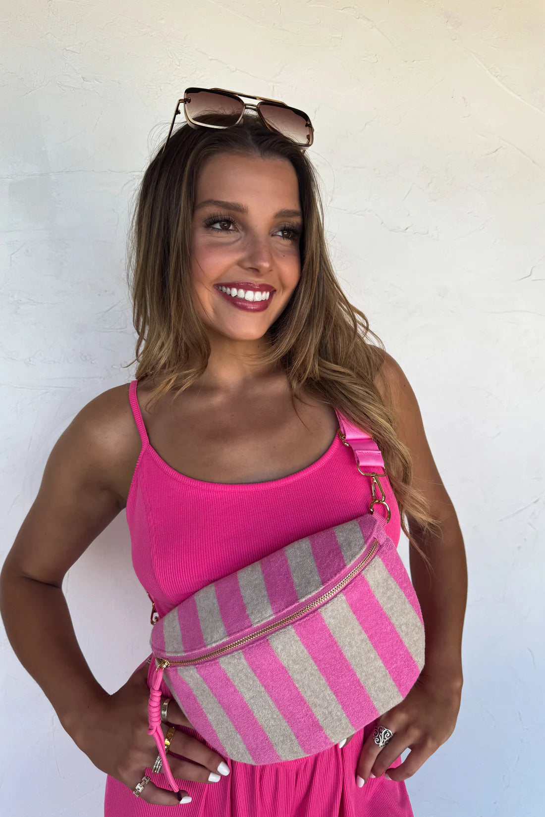 Stripe Terry Bum Bags