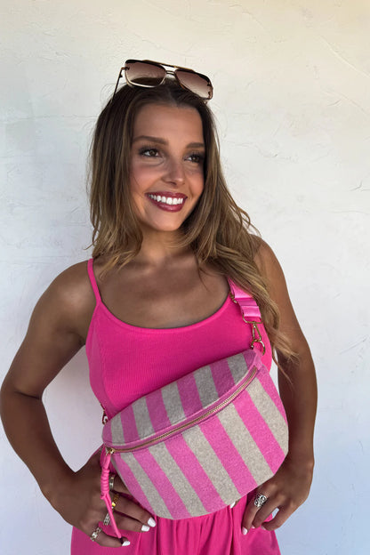 Stripe Terry Bum Bags