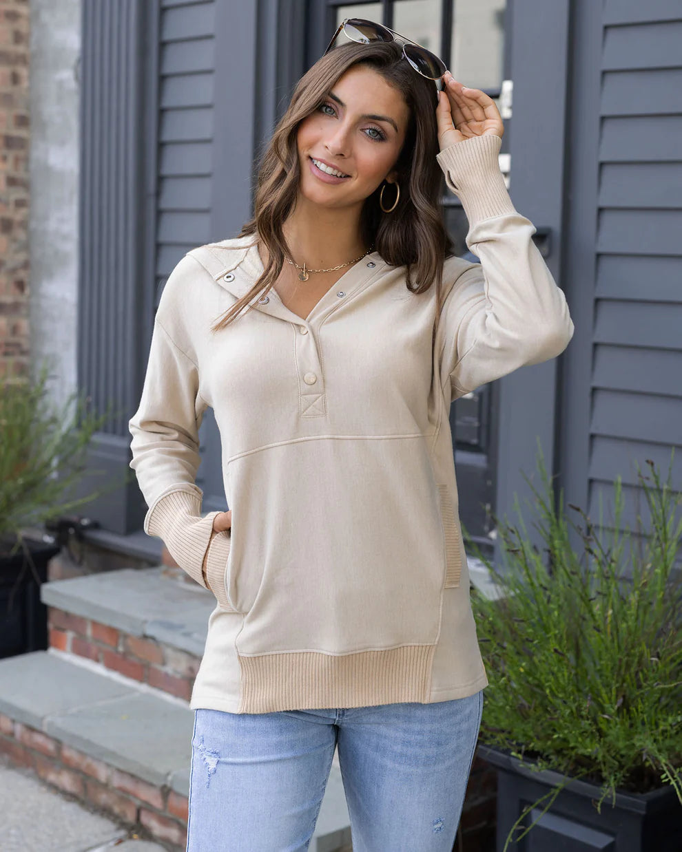 Grace & Lace Slouchy Tunic Hoodie