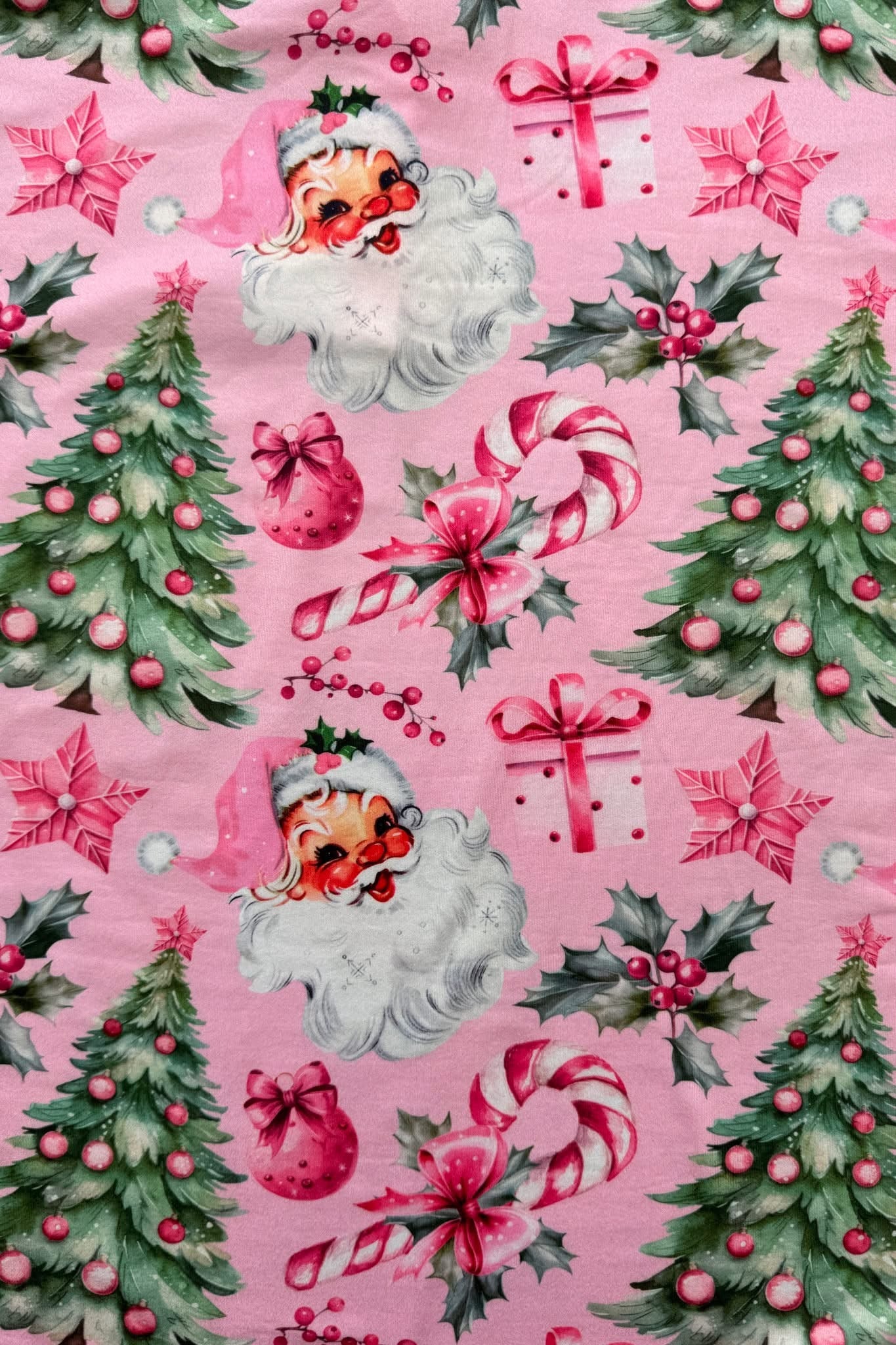 Shirley & Stone Pink Santa Pajamas - Youth