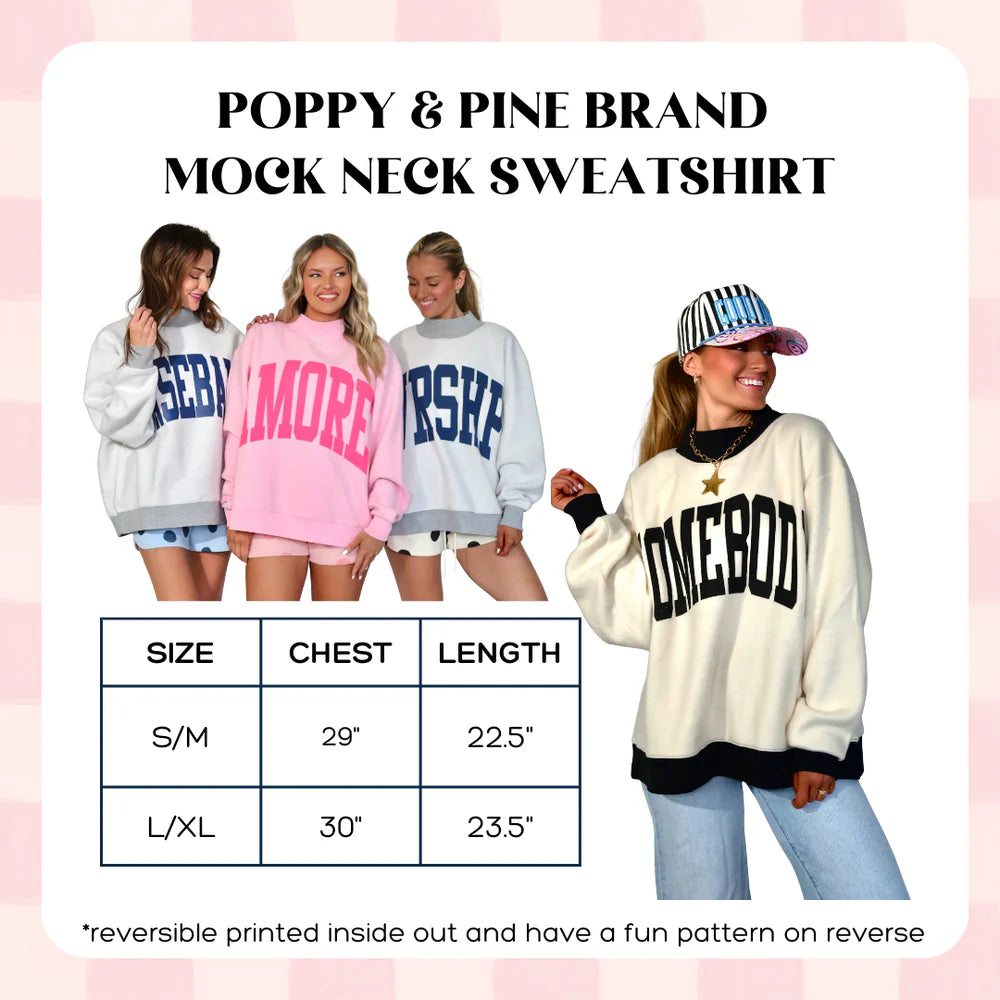 Poppy & Pine Lucky 2-Sided Mock Sweatshirt
