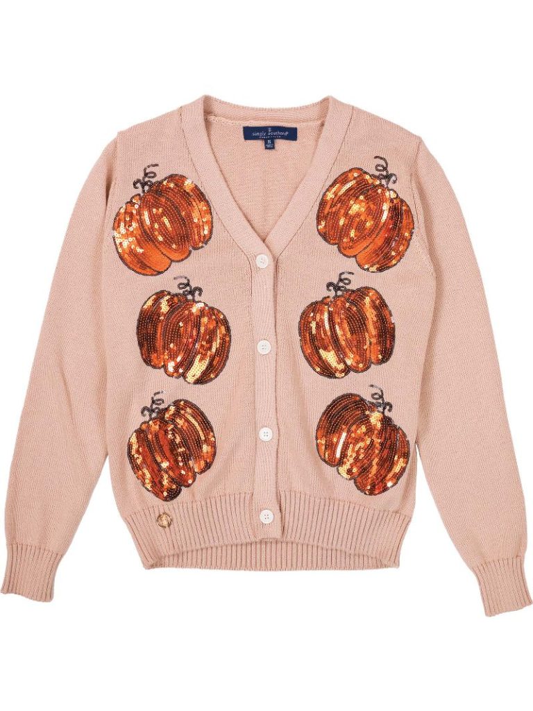 Simply Southern Pumpkin Sequin Cardigan