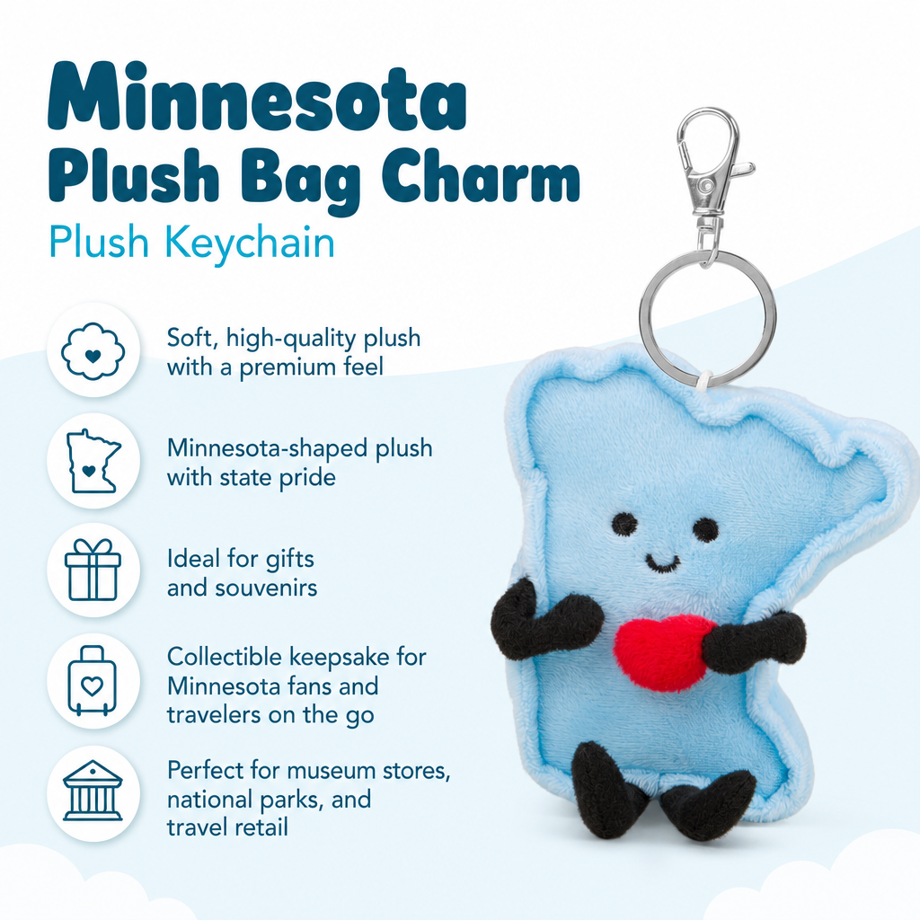 Minnesota Plush Bag Charm | Plush Keychain | Mini Stuffs