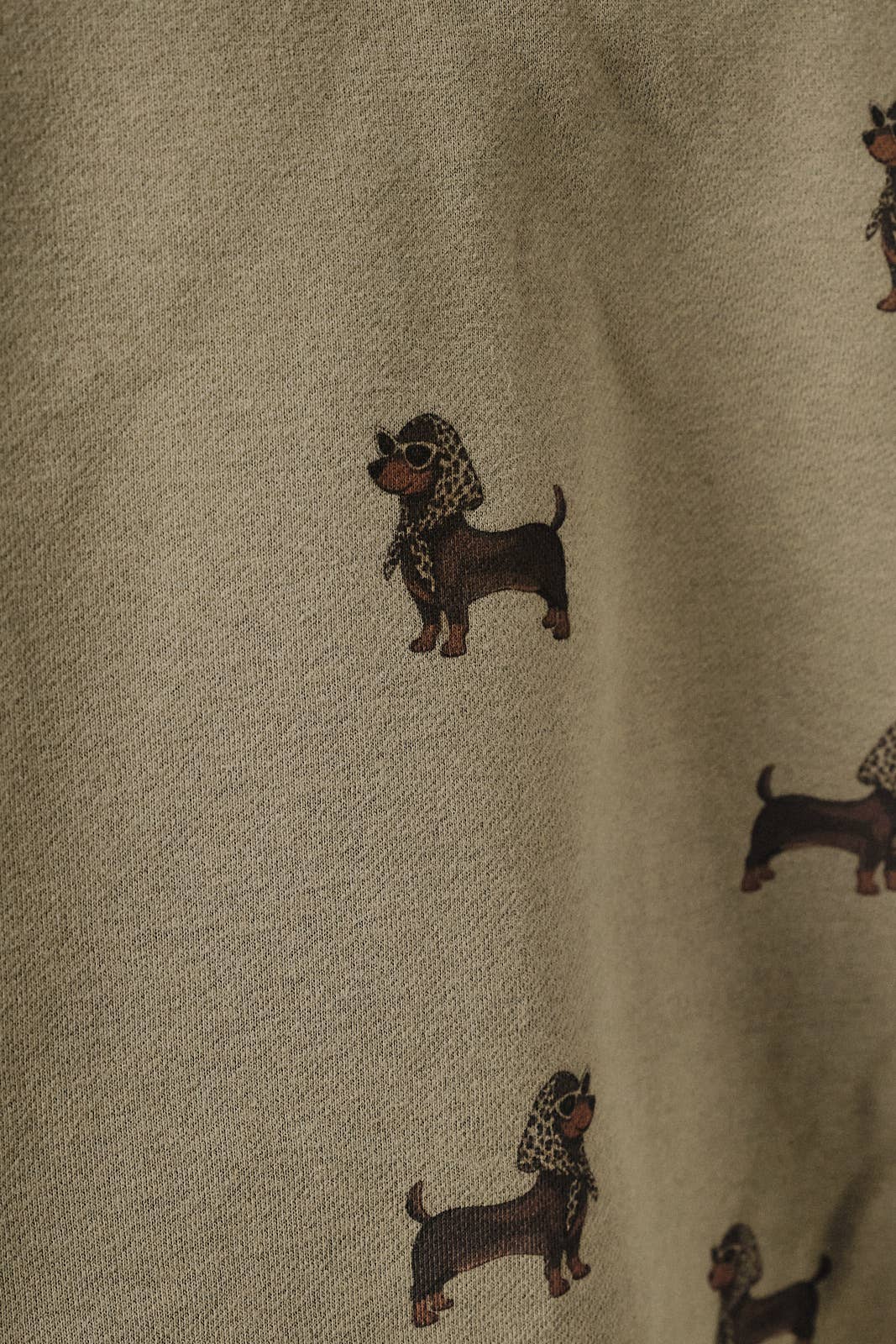 ROUND NECK LONG SLEEVE WEENIE ALL OVER PRINT SWEATSHIRT: MELANGE / S