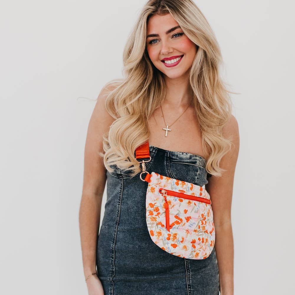 Jolie Puffer Belt Bag NEW COLORS!: Pink Floral