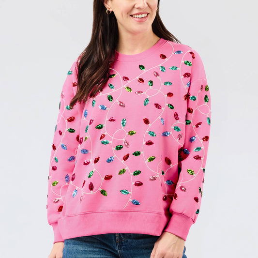 Sweatshirt Sarah Pink Lights: PK S-L