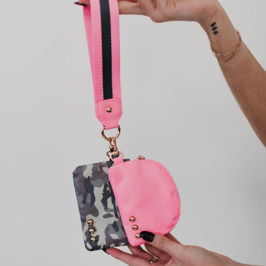 Dolly Dual Pouch Wristlet : Camo/Pink