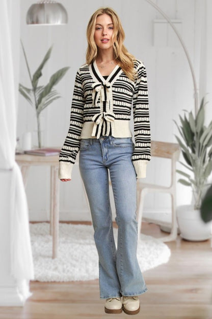 Adora Black and white sweater