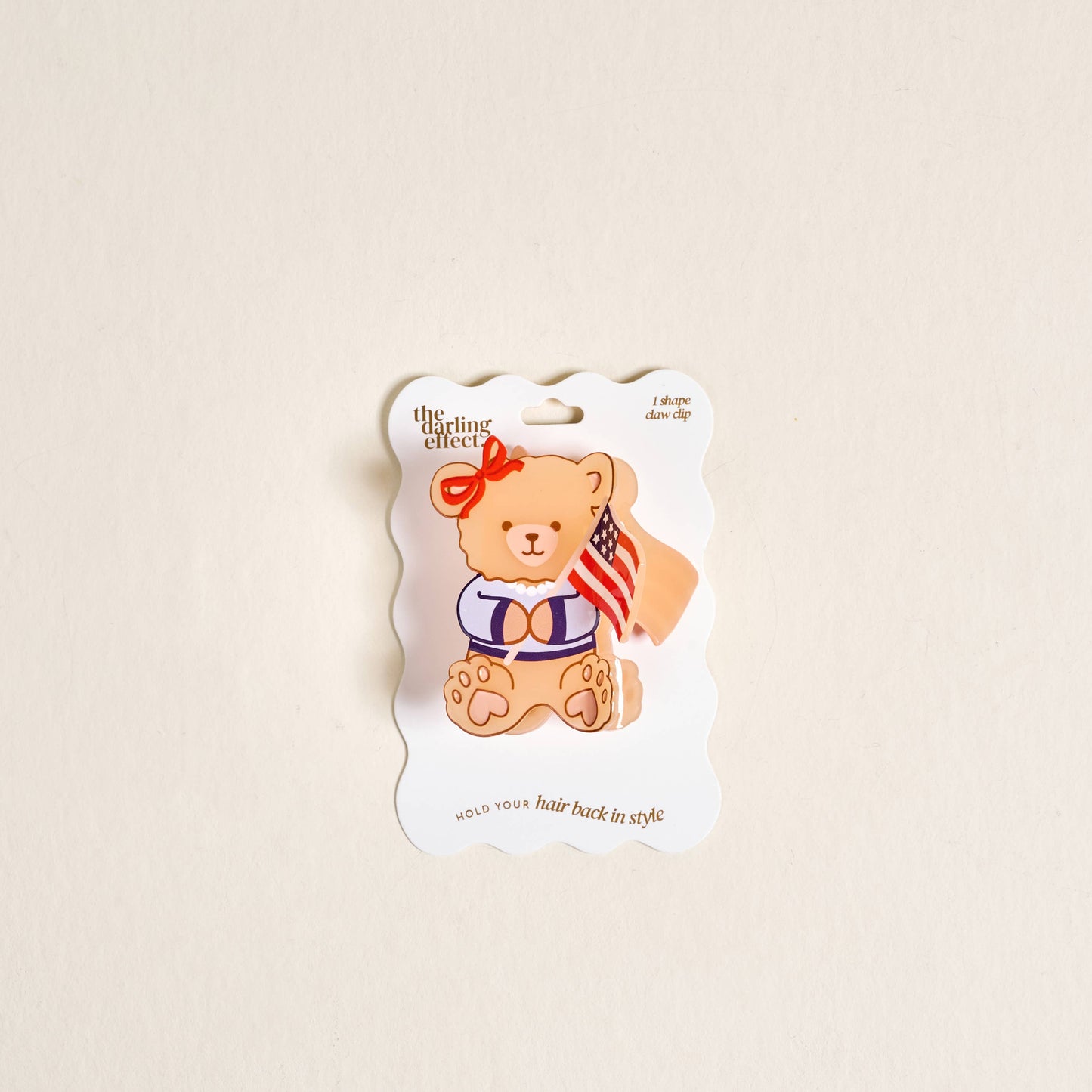 Shape Up Claw Clip–Star Spangled Bear