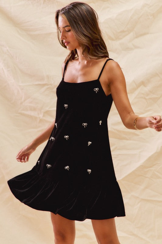 Holiday Stretched Velvet Ribbon Christmas Dress