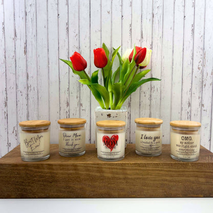 I Love You a bushel and a peck Clear Candle  Soy Wax Candles: Cinnamon Vanilla