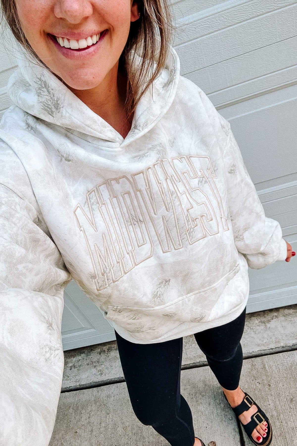 MIDWEST Embroidered Camo Hoodie - White Birch