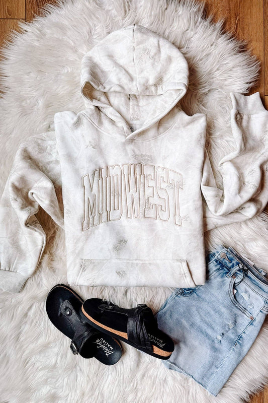 MIDWEST Embroidered Camo Hoodie - White Birch
