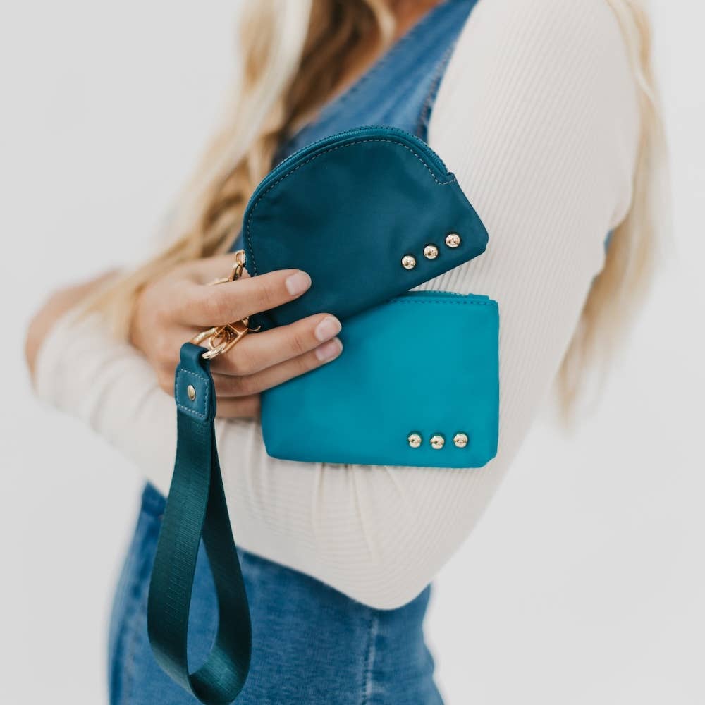 Dolly Dual Pouch Wristlet : Light Pink/Pink