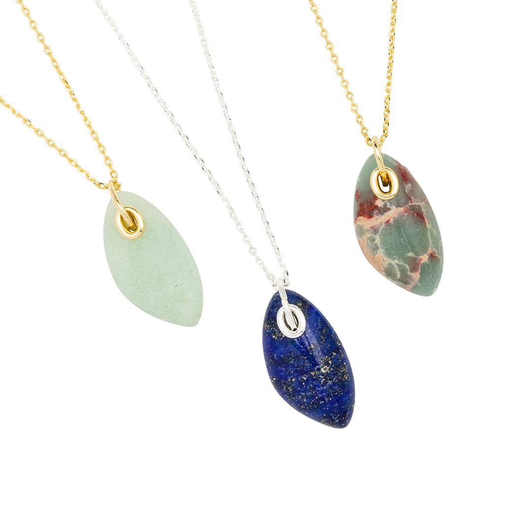 Organic Stone Necklace Lapis/Silver - Stone of Clarity
