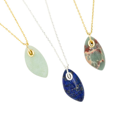Organic Stone Necklace Lapis/Silver - Stone of Clarity