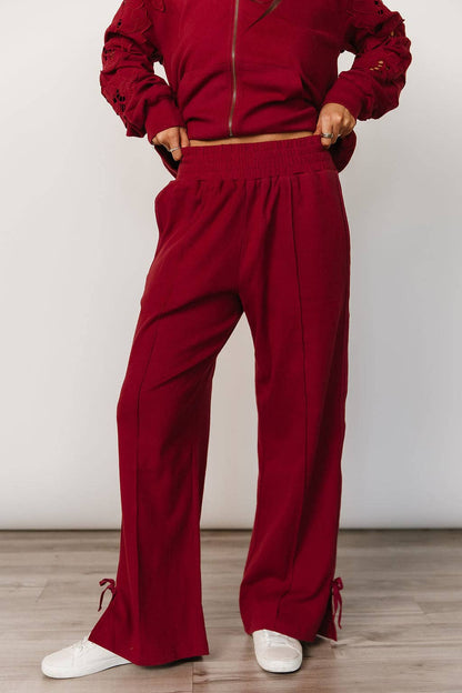 Ampersand Avenue Wide Leg Bow Comfs - Love Story Crimson