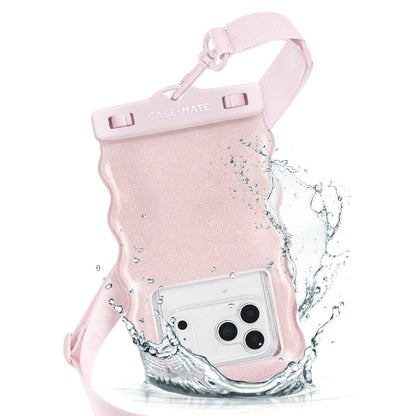 Case-Mate Wavy Waterproof Floating Phone Pouch: Ballet Pink Twinkle