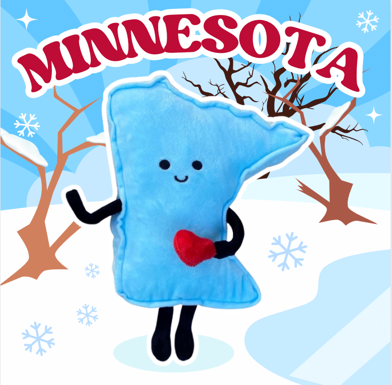 Minnesota State Stuffed Plushie with Heart | MN Gift | Plush