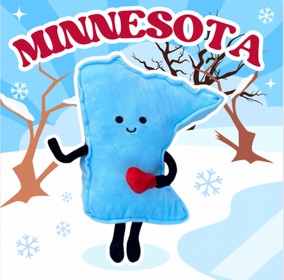 Minnesota State Stuffed Plushie with Heart | MN Gift | Plush
