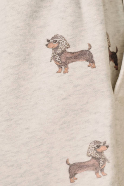 HIGH RISE WEENIE ALL OVER PRINT SWEATSHORT: MELANGE / S