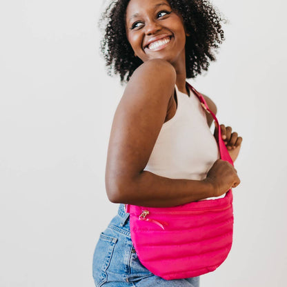 Jolie Puffer Belt Bag NEW COLORS!: Pink Floral