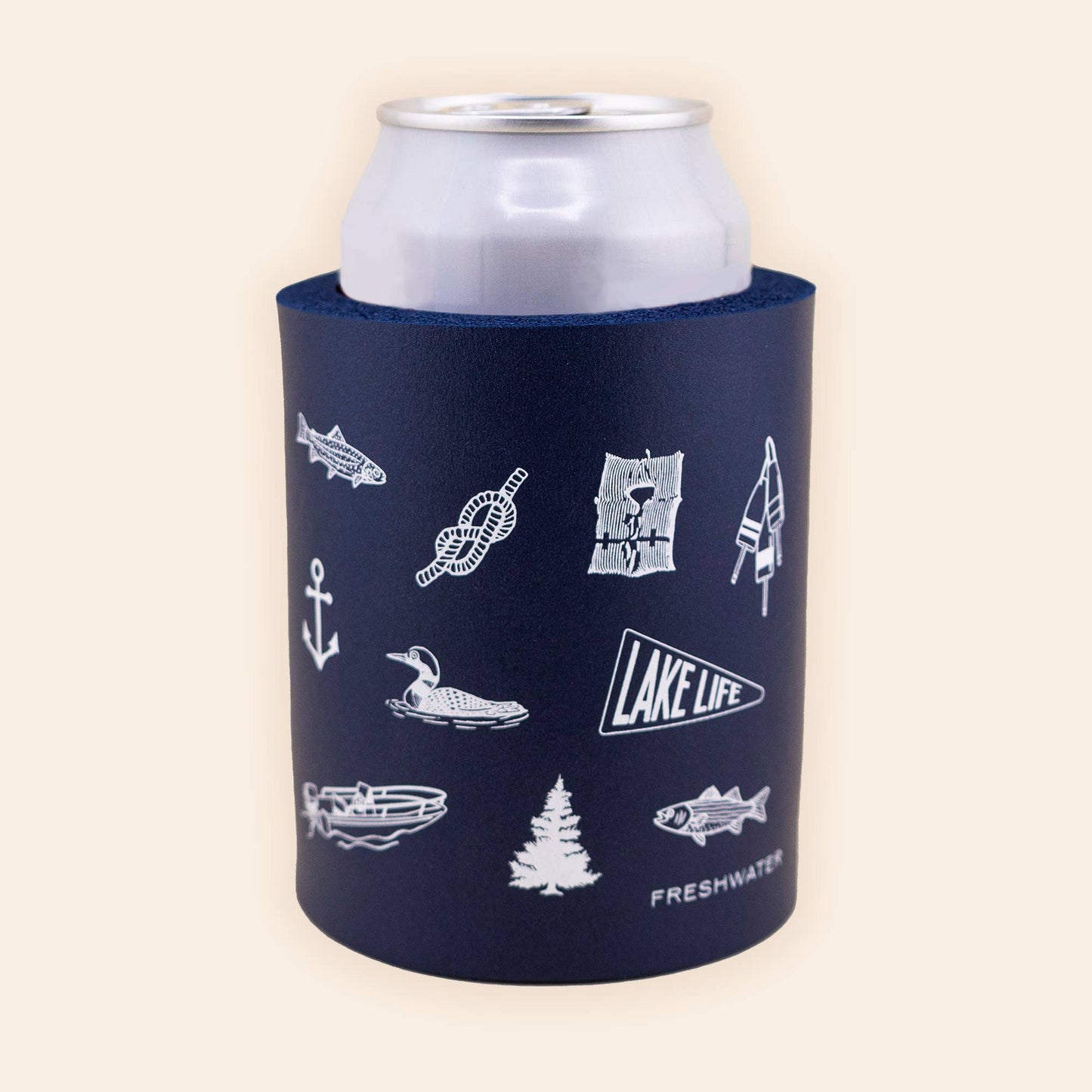 Lake Day Icons Thick Foam Koozie