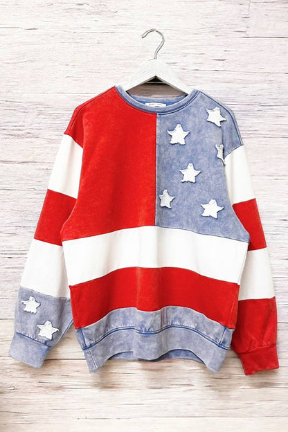 MIneral Washed American Flag Pullover