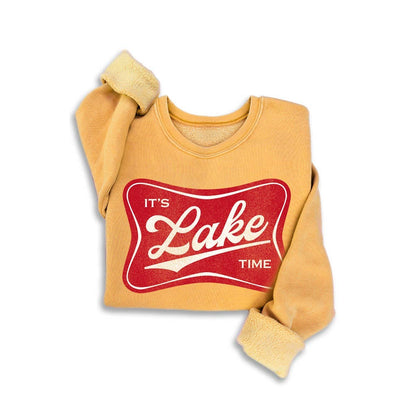 ITS LAKE TIME MINERAL SWEATSHIRTS: White / S-M-L-XL(1-2-2-1)