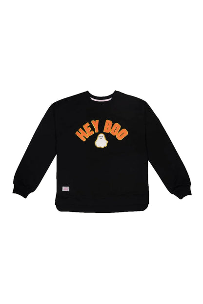 Hey Boo Patch Crewneck Pullover