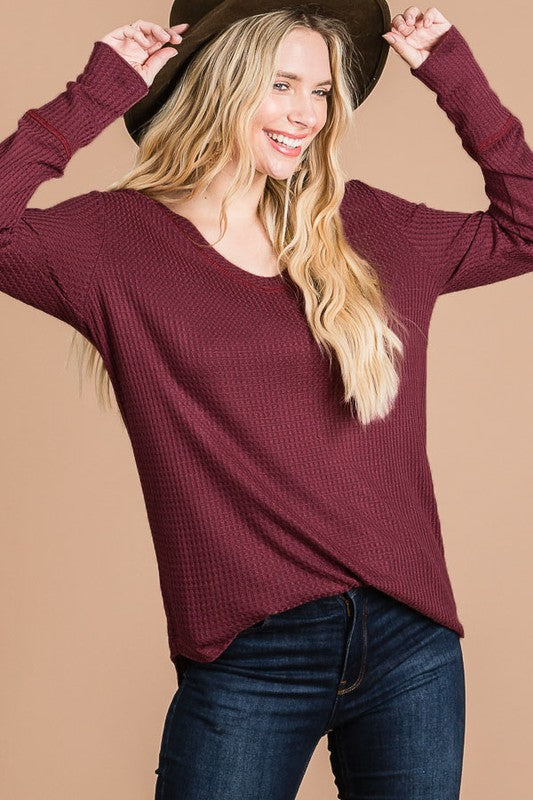 Waffle Knit Top - Available in Multiple Colors