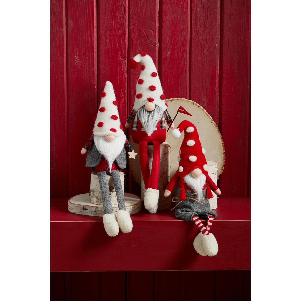 Mud Pie FLAG XMAS DANGLE LEG GNOME