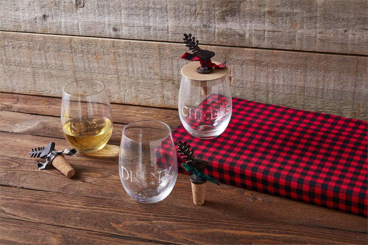 Mud Pie SIP WINE GLASS TOPPER SET