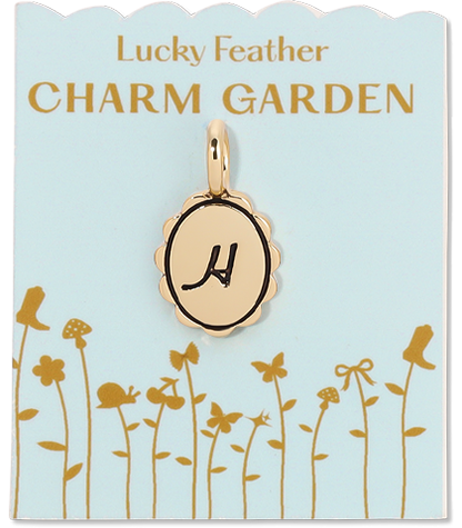 Charm Garden - Scalloped Initial Charm - Gold - H