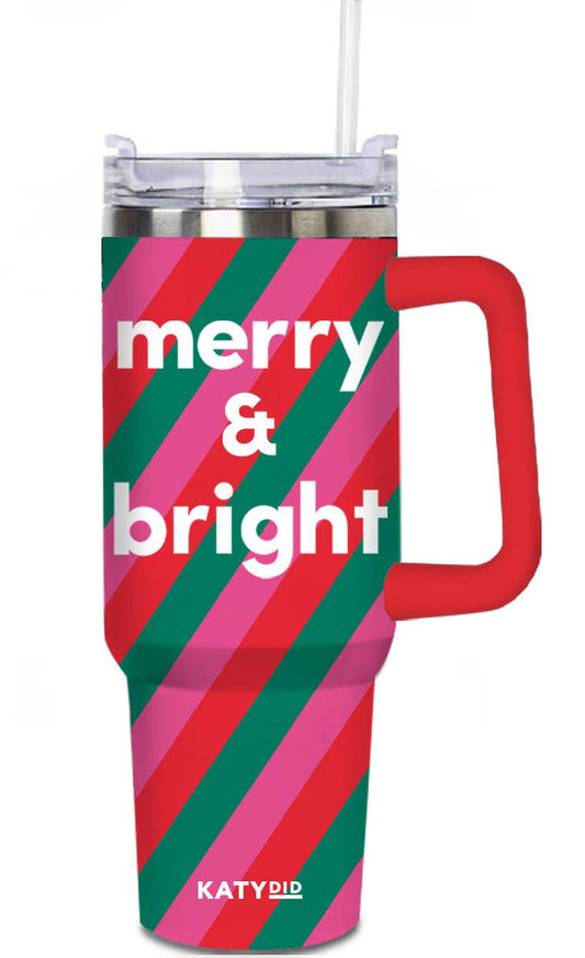 Merry & Bright Christmas 40 Oz Tumbler Cup