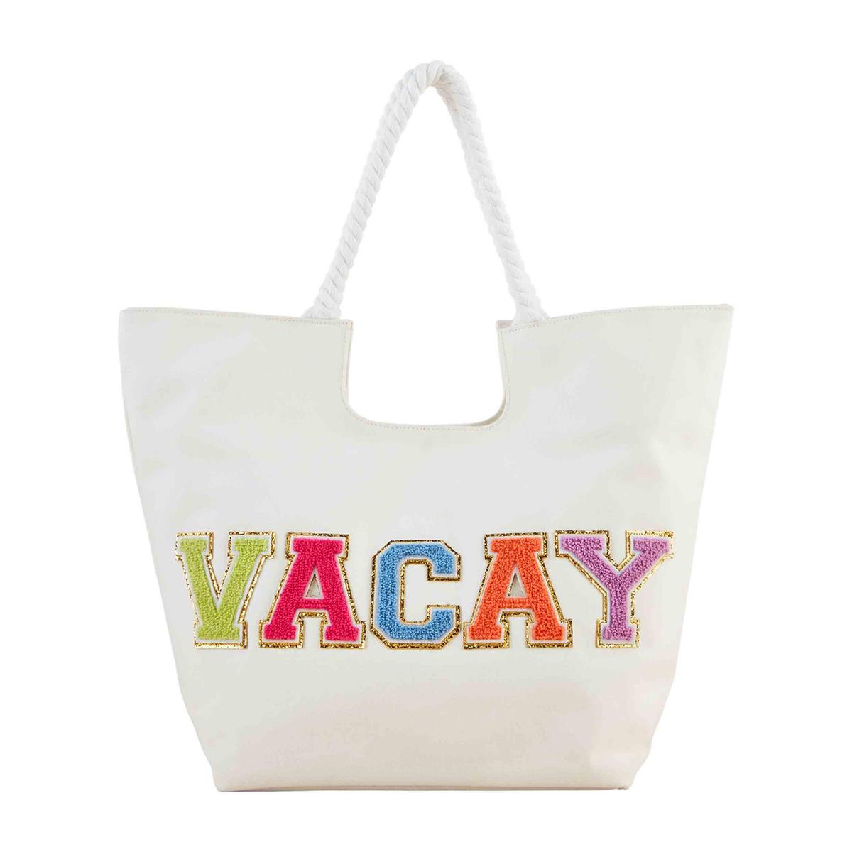 Mud Pie Vacay Canvas Patch Tote