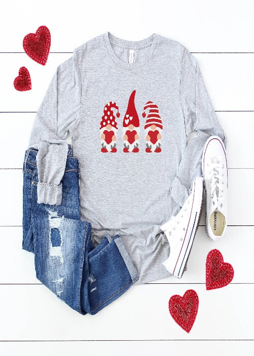 Valentine's Gnomes | Long Sleeve Graphic Tee