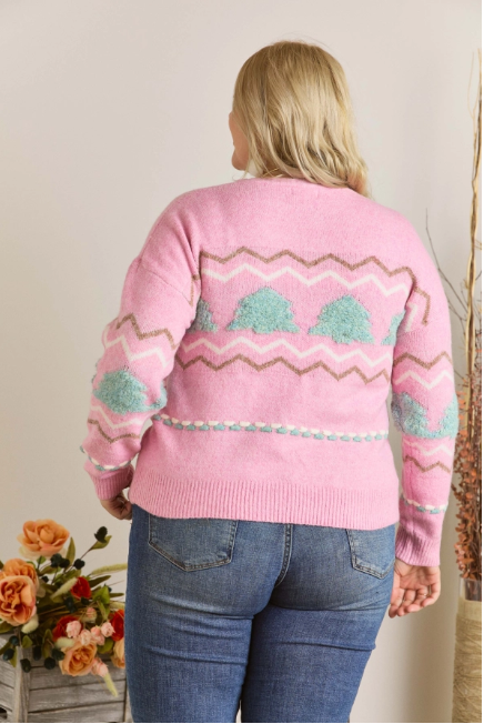 Adora Christmas Tree Sweater - Pink