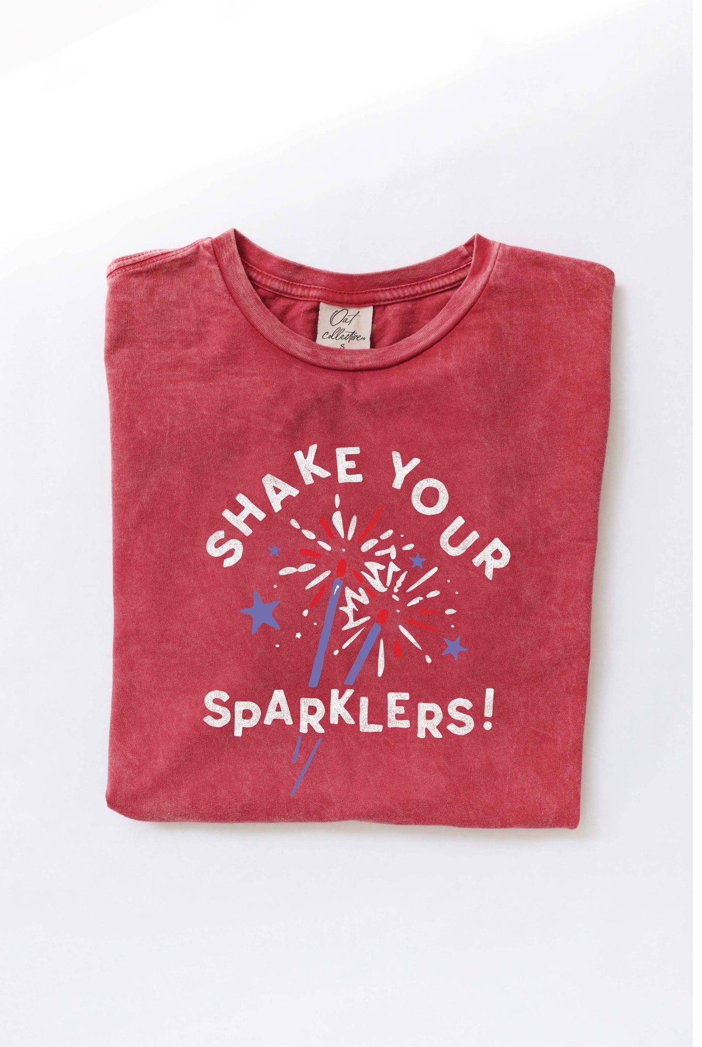SHAKE YOUR SPARKLERS! Mineral Washed Graphic Top