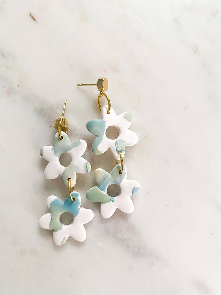 Flower Chain | Watercolor | Polymer Clay Earrings