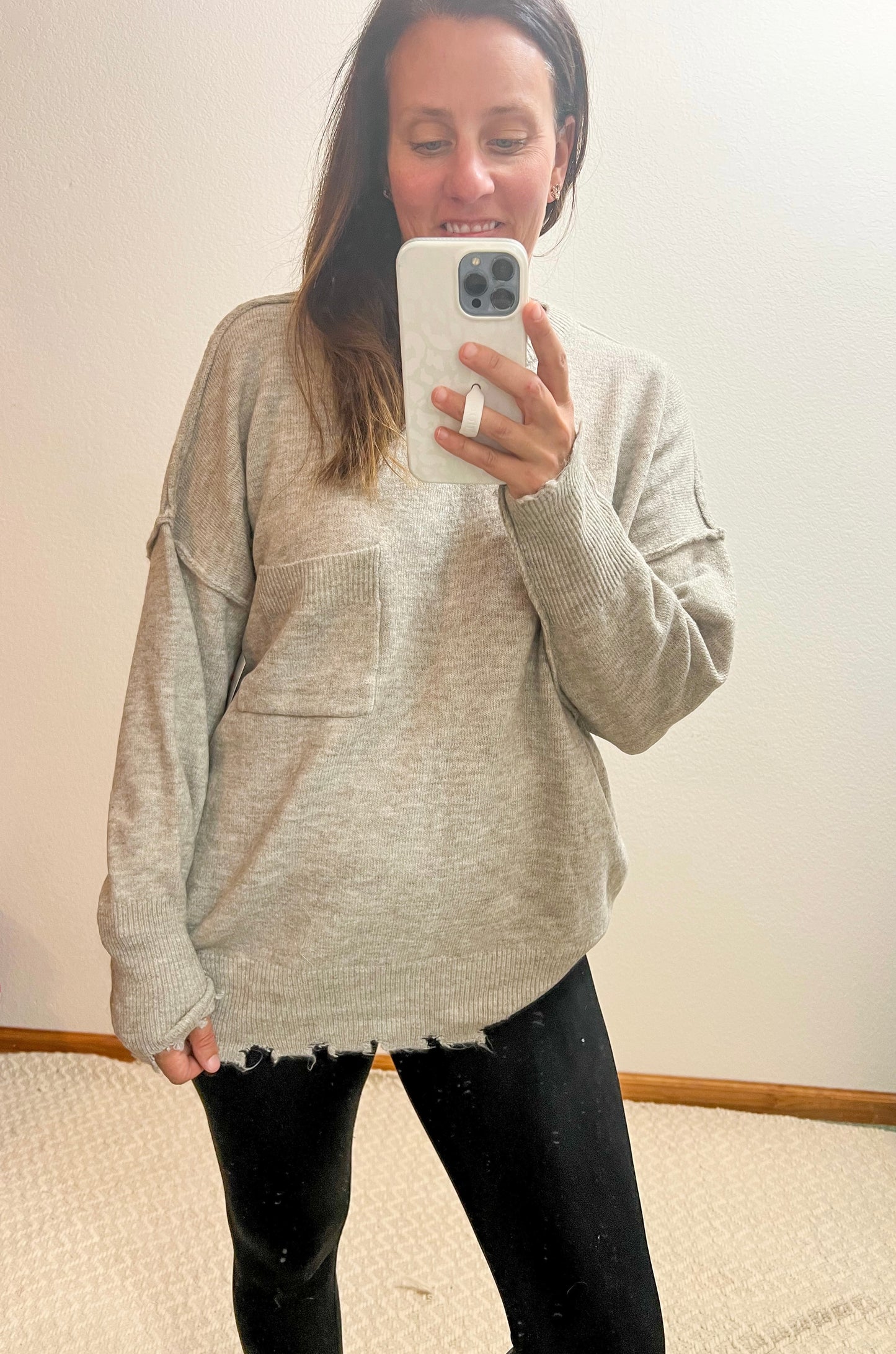 Distressed Oversized Sweater