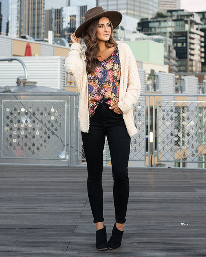 Grace and Lace Cabled Cloud Cocoon Cardi