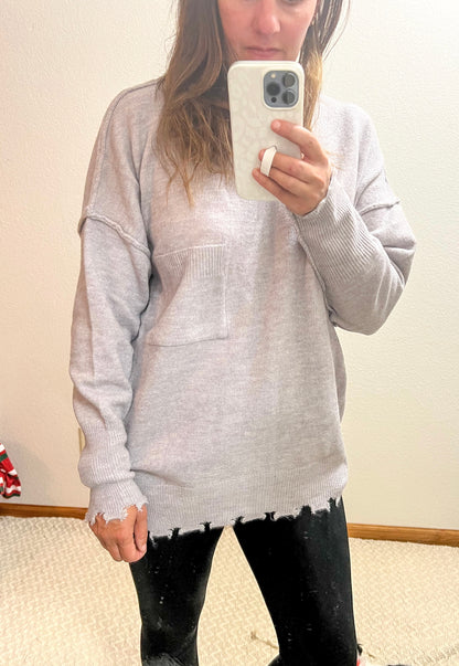 Distressed Oversized Sweater