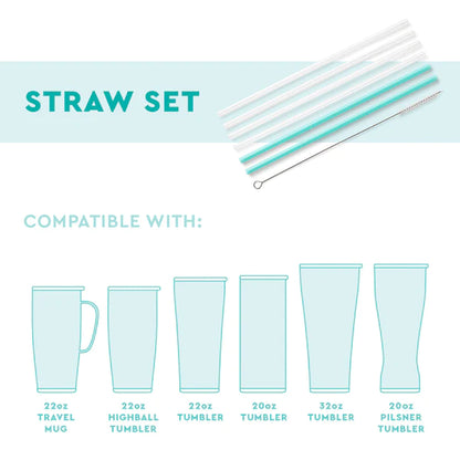 Sugar Trees + Aquamarine Reusable Straw Set